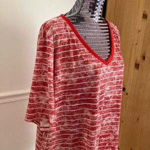 NWT LulaRoe Iris Shirt Pink Striped Tie Dye